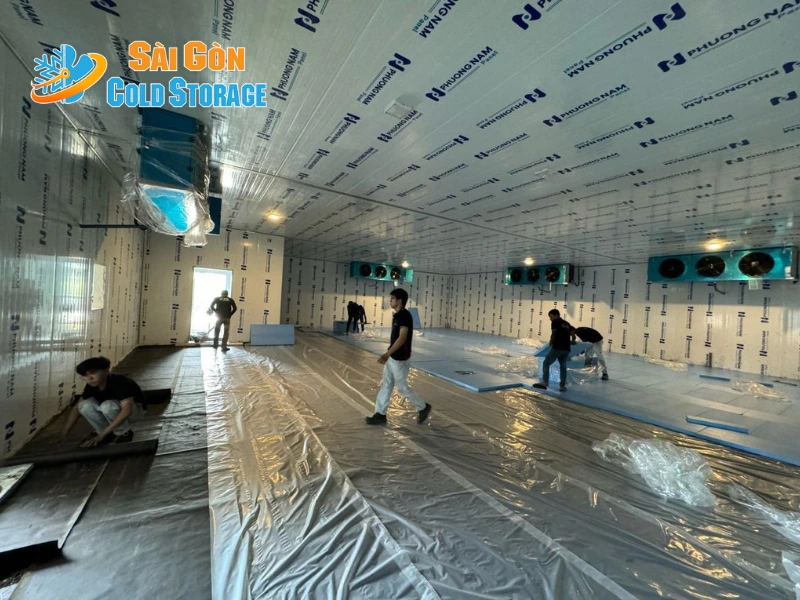 Cận cảnh công trình thi công thực tế cho nhà máy bánh xuất khẩu tại Hóc Môn.