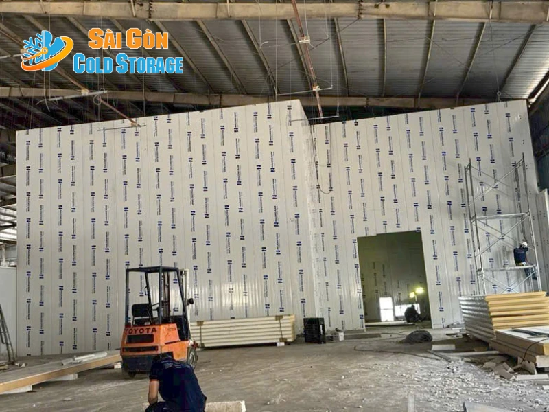 Hình ảnh công trình kho lạnh trữ kem tại Hóc Môn đã được bàn giao đưa vào sử dụng.