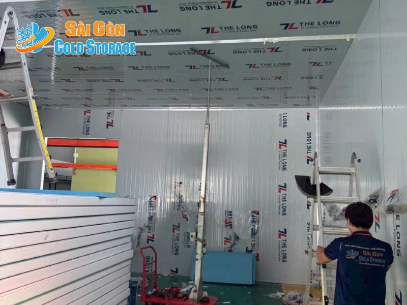 Hình ảnh ghi lại tiến độ thi công kho mát tại Bến Tre cơ sở 2.